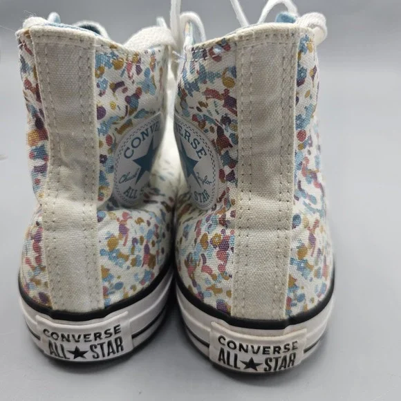 Converse High Top Flower Confetti Shoes Sneakers Size Women's 9 Mens 7 - Picture 2 of 16